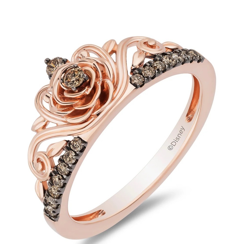 14k Disney Brown Champagne Diamonds Ring